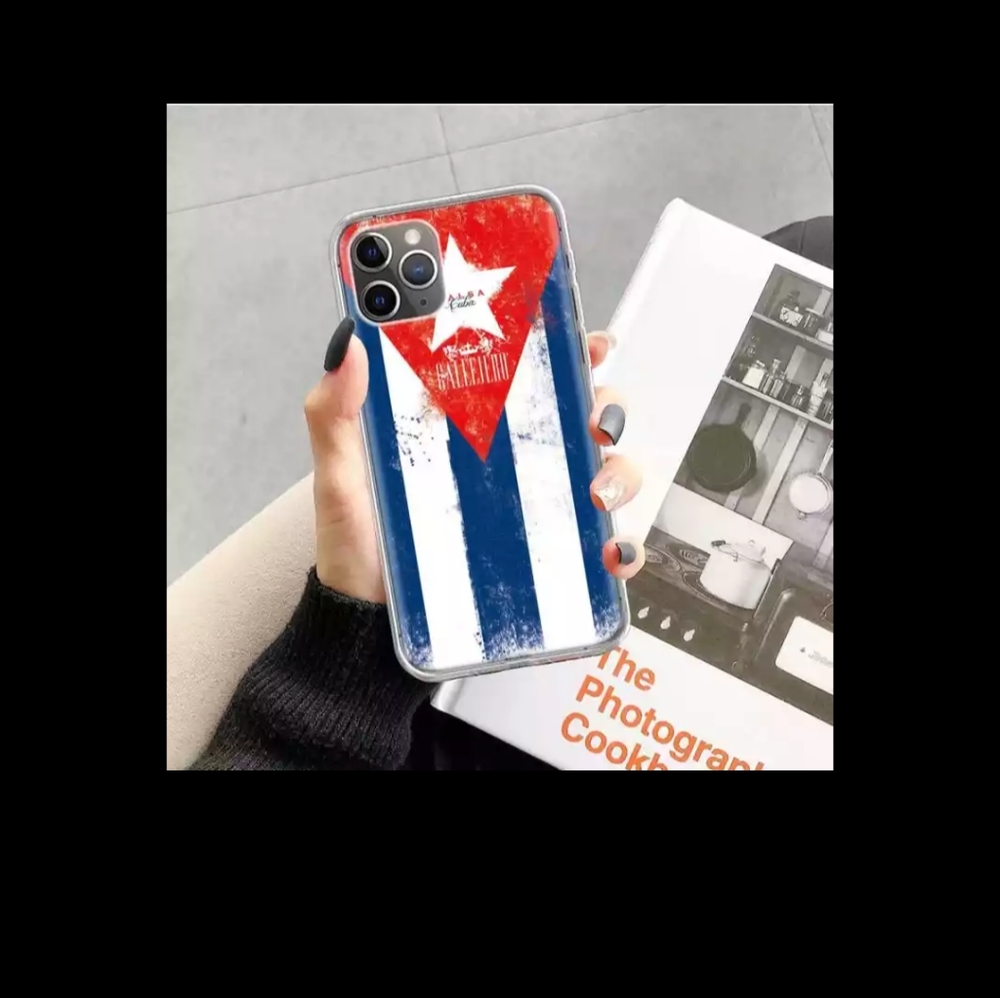 Iphone 12 Pro Cuba Flag Print Rubber Case